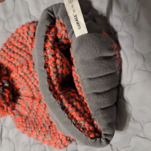 Red and Gray Knit PomPom Hat from Garage - Picture 2 of 2